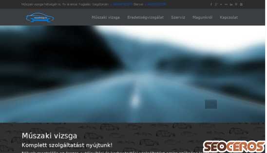 muszakivizsga.hu desktop prikaz slike