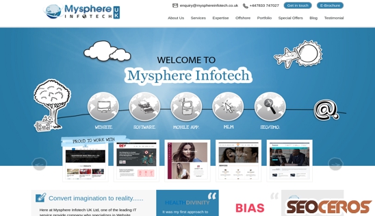 mysphereinfotech.co.uk desktop előnézeti kép