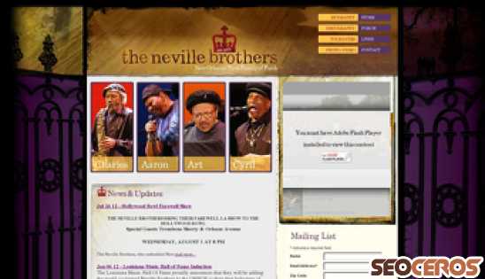 nevilles.com desktop előnézeti kép