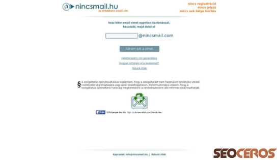 nincsmail.hu desktop previzualizare