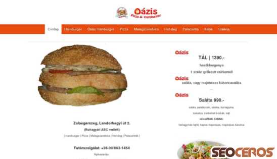 oazisburger.hu desktop obraz podglądowy
