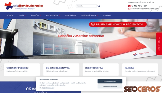 okambulancia.sk desktop előnézeti kép