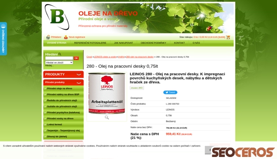 olejenadrevo.cz/olejenadrevo/eshop/0/3/5/967-280-Olej-na-pracovni-desky-0-75lt desktop obraz podglądowy