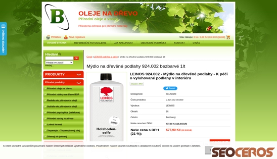 olejenadrevo.cz/olejenadrevo/eshop/50-1-LEINOS-udrzba-a-pece/0/5/1158-LEINOS-924-002-Mydlo-na-drevene-podlahy-bezbarve-1lt desktop preview