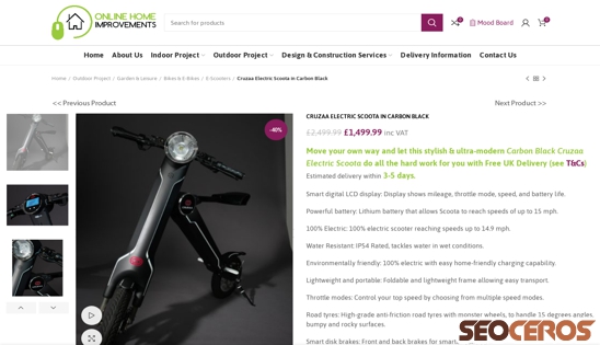 onlinehomeimprovements.co.uk/product/outdoor-project/outdoor-garden-leisure/bikes-e-bikes/e-scooters/cruzaa-scoota-in-carbon-black desktop náhled obrázku