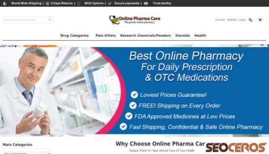 onlinepharmacare.com desktop 미리보기