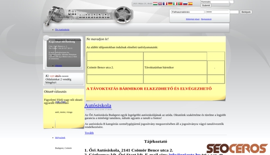 oriauto.hu desktop előnézeti kép