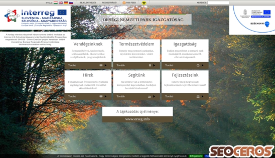orseginemzetipark.hu desktop előnézeti kép