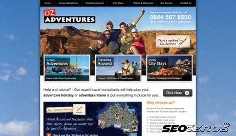 ozadventures.co.uk desktop náhľad obrázku