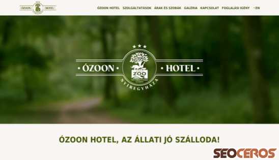 ozoonhotel.hu desktop förhandsvisning