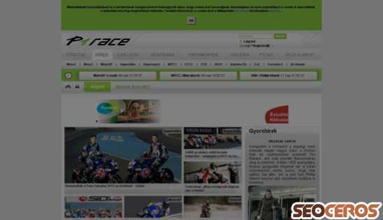 p1race.hu desktop náhľad obrázku