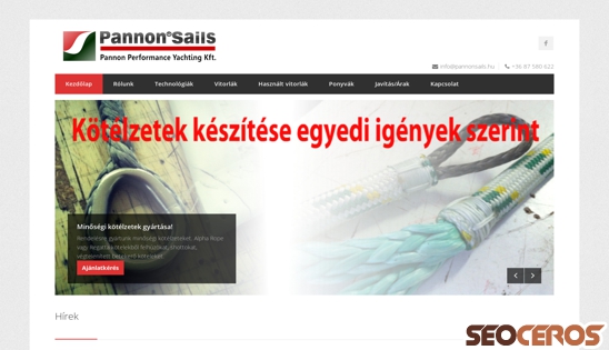 pannonsails.hu desktop förhandsvisning