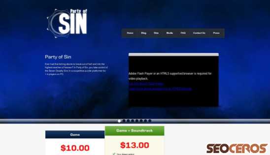 partyofsin.com desktop náhľad obrázku
