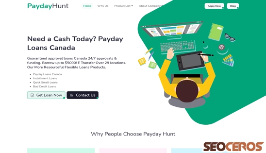 paydayhunt.ca desktop vista previa