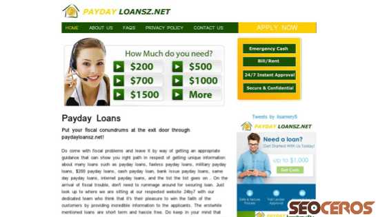 paydayloansz.net desktop előnézeti kép