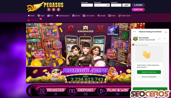 pegasus988.com desktop Vista previa
