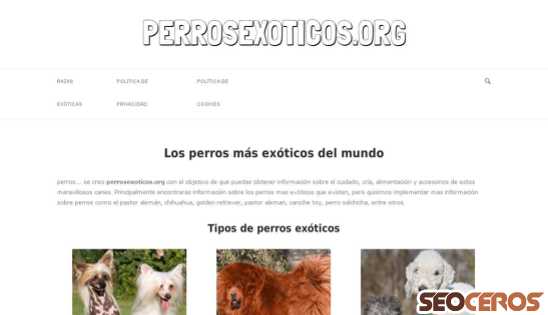 perrosexoticos.org desktop förhandsvisning