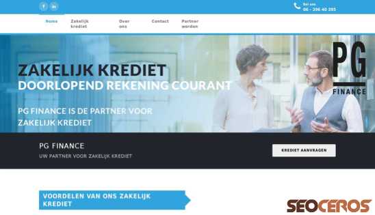 pg-finance.nl desktop förhandsvisning