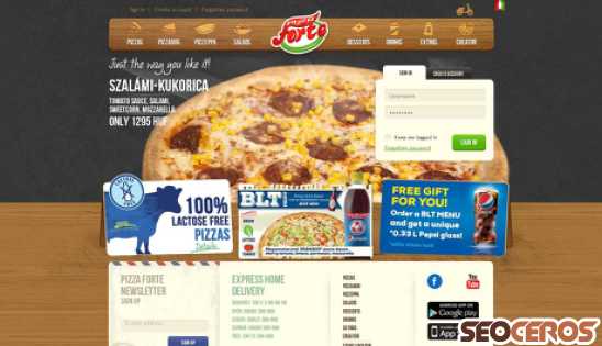 pizzaforte.hu desktop előnézeti kép