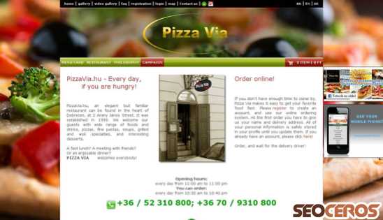 pizzavia.hu desktop Vista previa