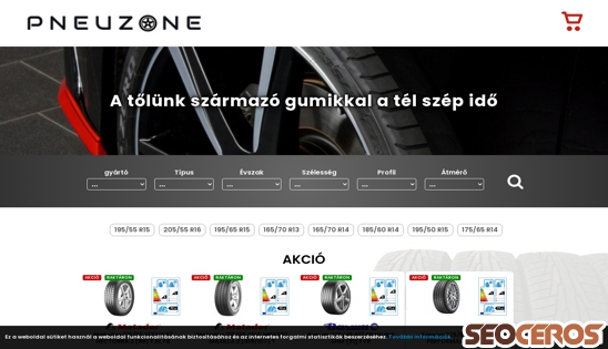 pneuzone.hu desktop förhandsvisning