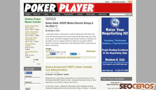 pokerplayernewspaper.com desktop preview