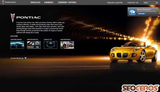 pontiac.com desktop náhľad obrázku