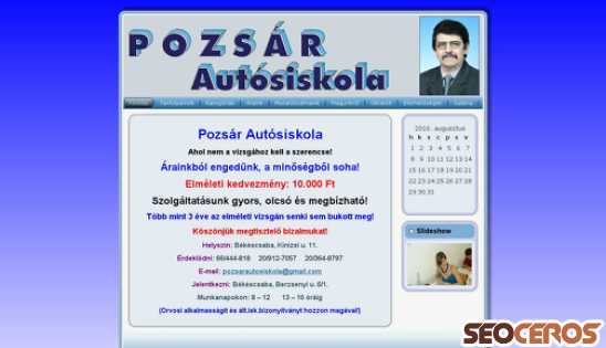 pozsarautosiskola.hu desktop vista previa