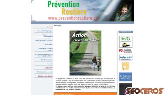 preventionroutiere.ch desktop förhandsvisning