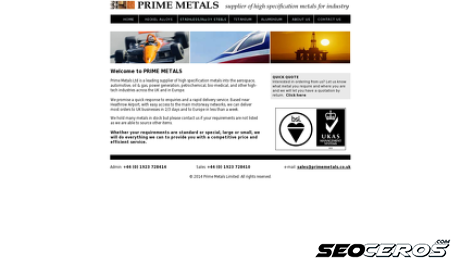 primemetals.co.uk desktop előnézeti kép