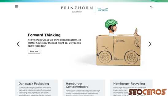 prinzhorn-holding.com desktop förhandsvisning
