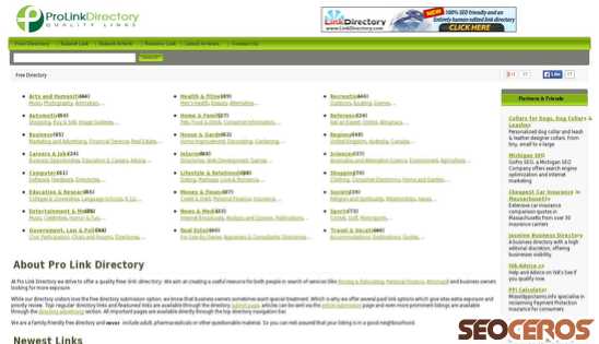 prolinkdirectory.com desktop előnézeti kép