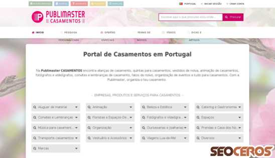 publimaster.com/pt/casamentos desktop förhandsvisning