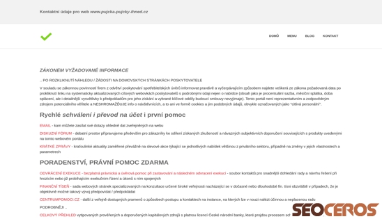 pujcka-pujcky-ihned.cz/kontakt.html desktop előnézeti kép