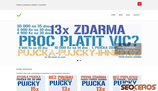 pujcka-pujcky-ihned.cz/pujcka-ihned-menu.html desktop előnézeti kép