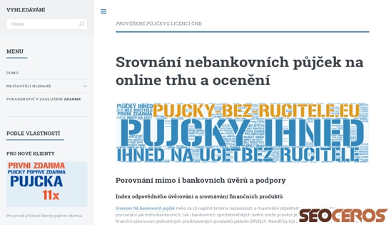 pujcky-bez-rucitele.eu/srovnani-pujcek-oceneni.html desktop náhled obrázku