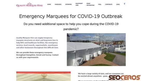 qualitymarqueehire.co.uk/emergency-marquees-for-covid-19-outbreak.html desktop előnézeti kép