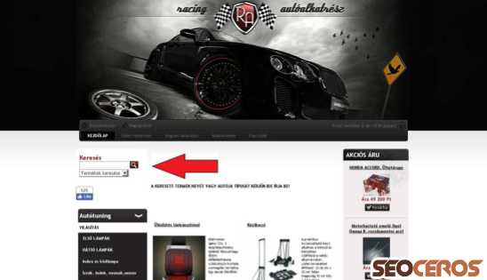 racing-autoalkatresz.hu desktop obraz podglądowy