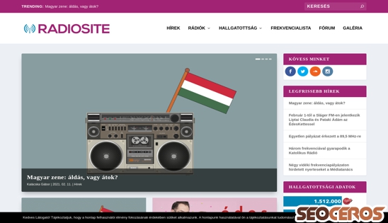 radiosite.hu desktop obraz podglądowy