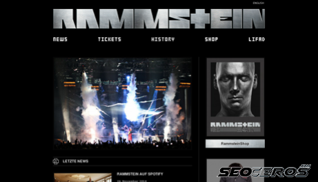 rammstein.de desktop náhľad obrázku
