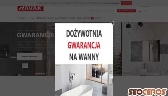 ravak.pl desktop náhľad obrázku