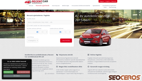 recentcar.hu desktop előnézeti kép