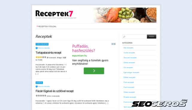 receptek7.hu desktop förhandsvisning