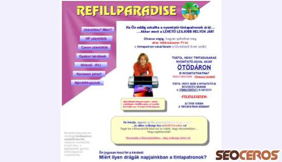 refillparadise.hu desktop obraz podglądowy