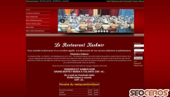 restaurant-kashmir.ch desktop Vista previa