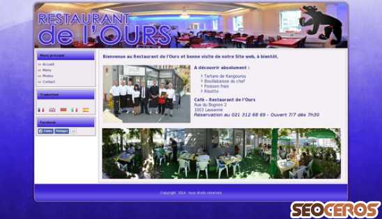 restaurantdelours.ch desktop náhľad obrázku
