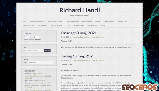 richardhandl.com desktop förhandsvisning