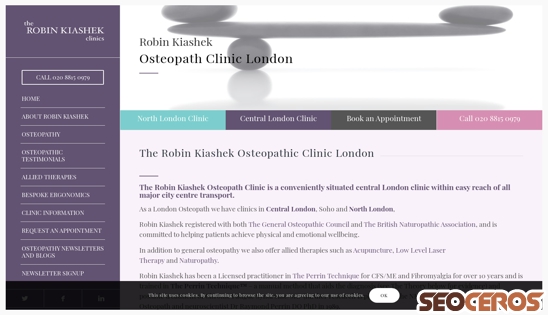 robinkiashek.co.uk/osteopath-clinic-london desktop előnézeti kép