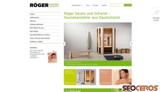 roeger-sauna.de desktop náhľad obrázku