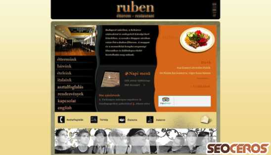 rubenrestaurant.hu desktop förhandsvisning